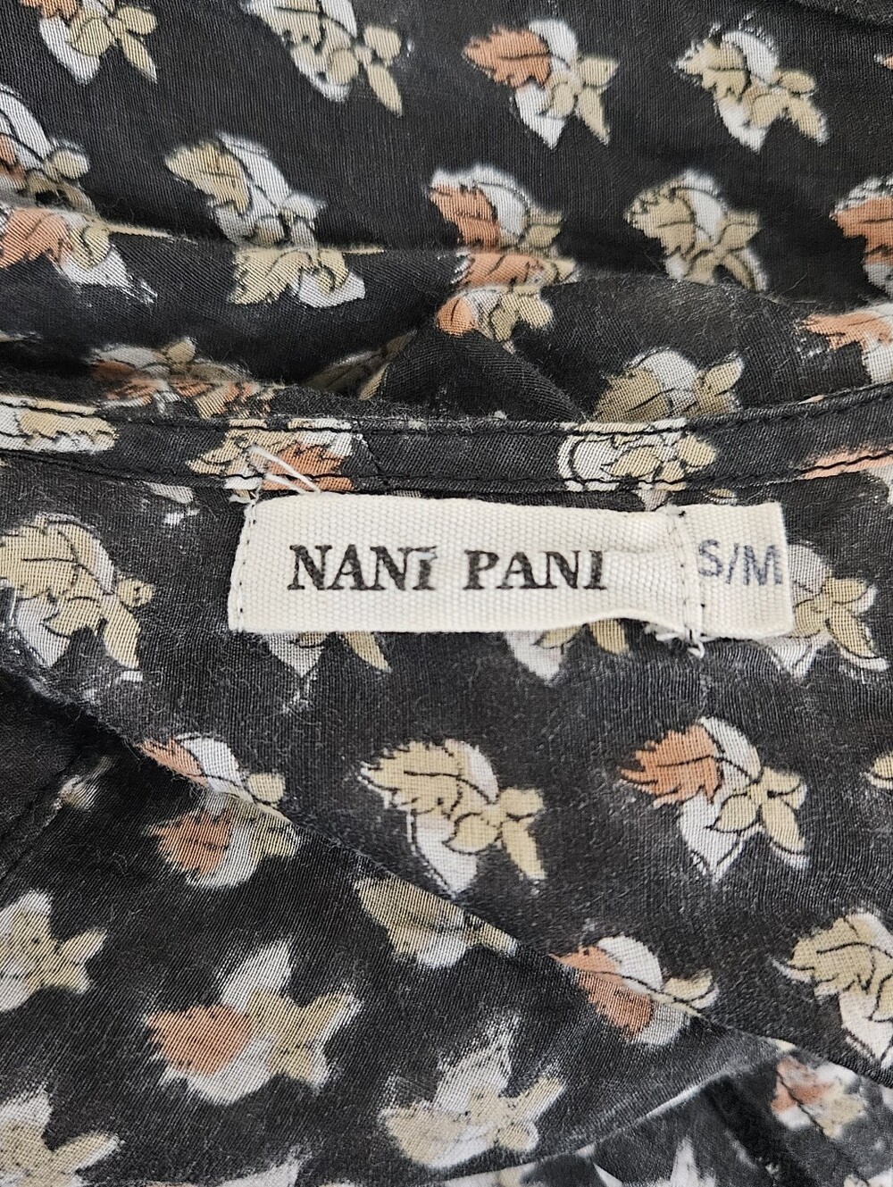 Nani Pani printed cotton Silk wrap dress Made In India Size S M - Picture 6 of 6